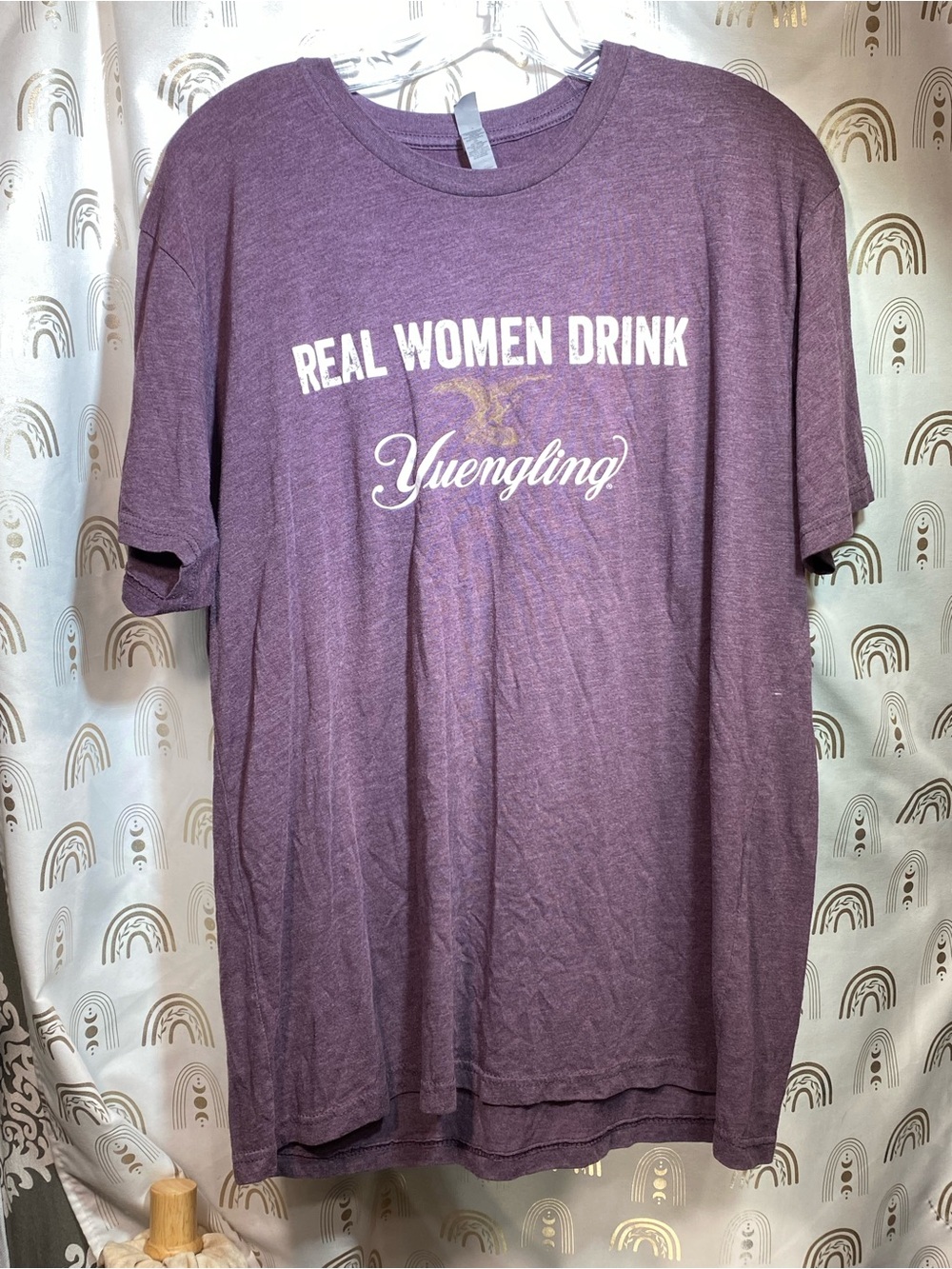 Next Level Apparel Purple Crew Neck Graphic Tee - "Real Women Drink Yuengling"